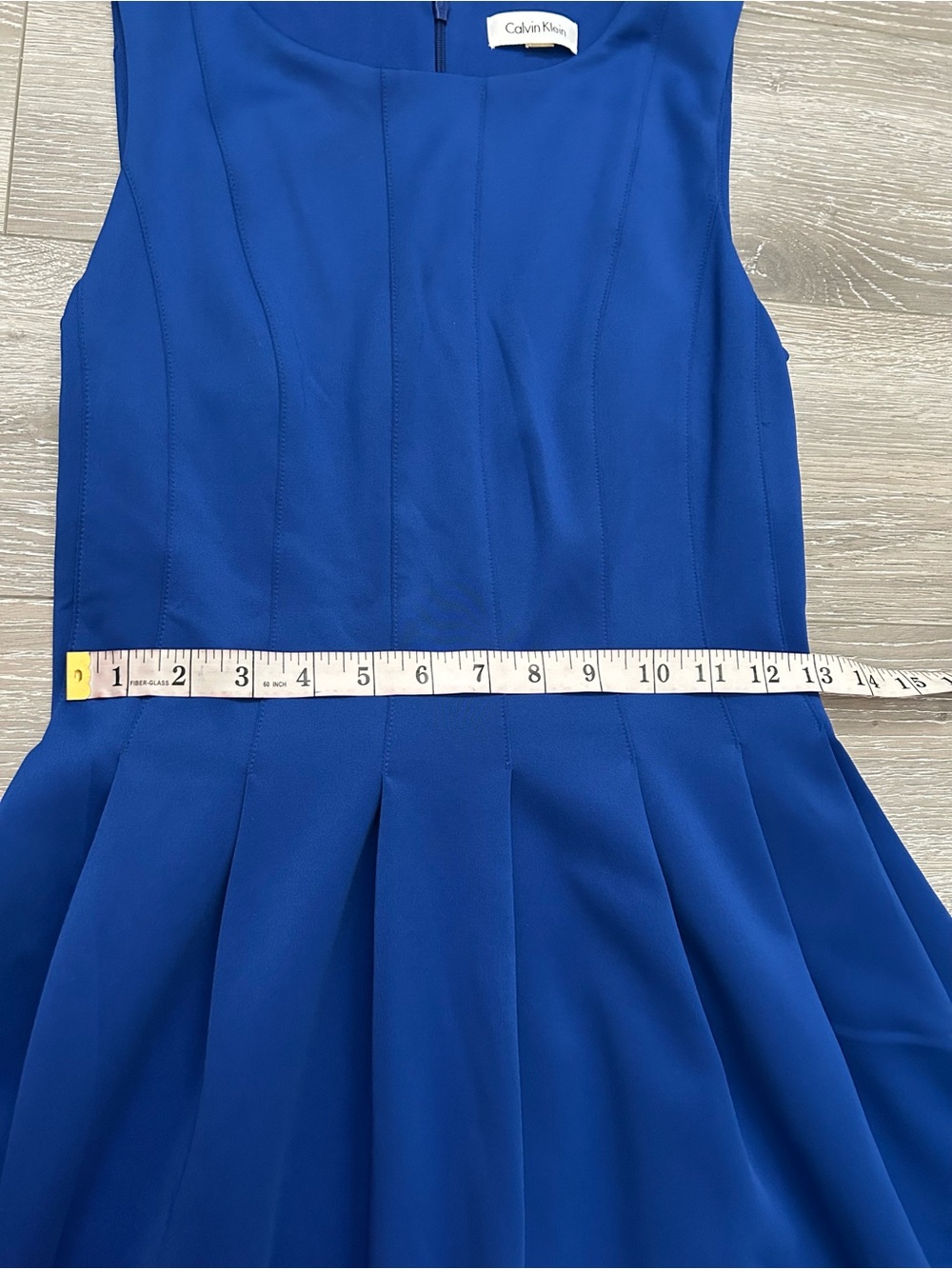 Calvin Klein Sleeveless Fit-and-Flare Cobalt Blue Midi Dress - Picture 5 of 10